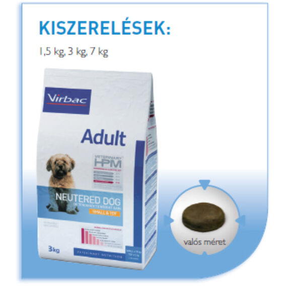 Adult Neutered Dog Small & Toy ivartalanított kistestű felnőtt kutyák számára 7 kg