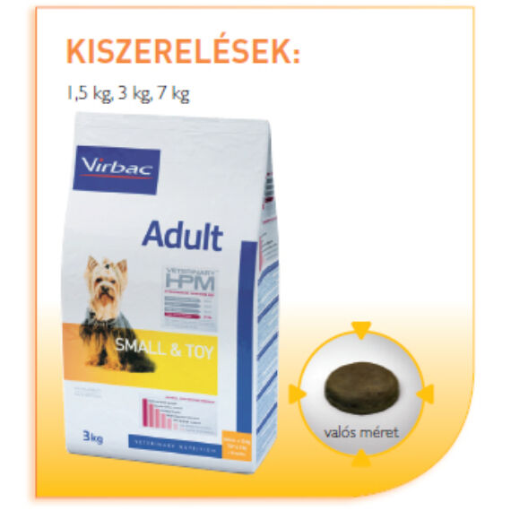 Virbac Adult Small & Toy táp kistestű felnőtt kutyák számára 3kg