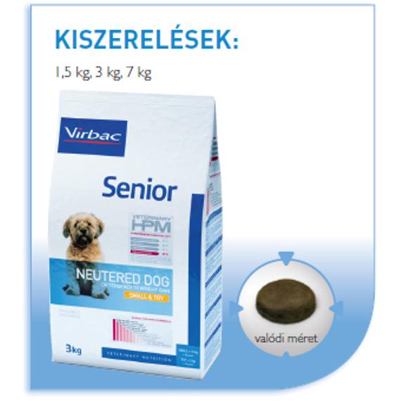 Senior Neutered Dog Small & Toy ivartalanított kistestű idős kutyák számára 7 kg